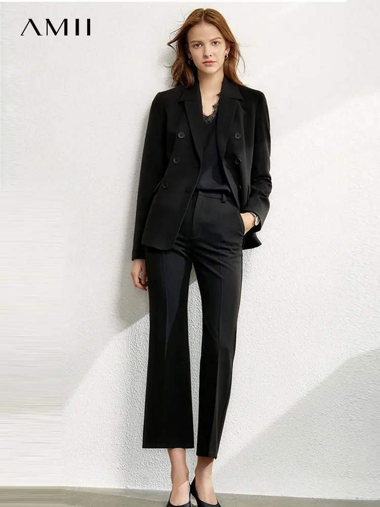 Amii Minimalism Jacket Spring Office Lady Blazer Women Vneck Tanks, Women's pants Female Shorts Sold Separately Blazers 12260069