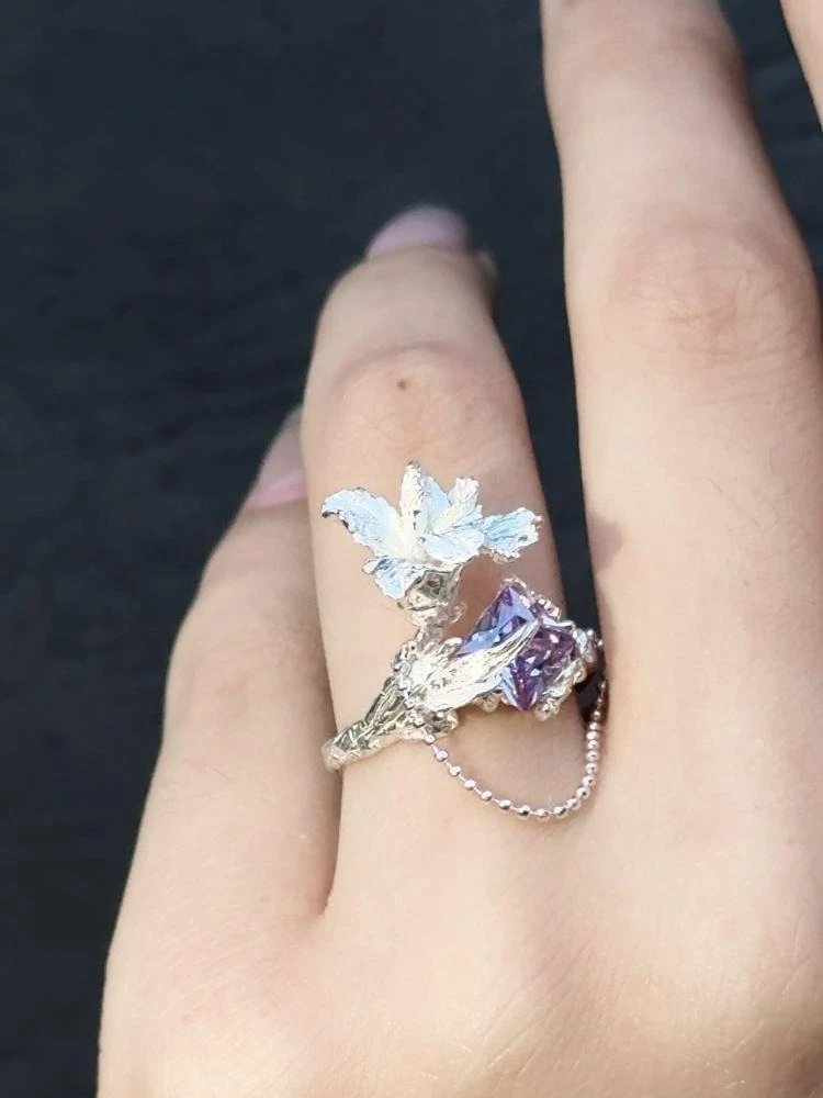 Кольцо с ирисом, светлые роскошные открытые кольца с серебряным цветком, только истирание и бесплатная энергия, можно сделать меня цветение Кольцо с ирисом, светлые роскошные открытые кольца с серебряным цветком, только истирание и бесплатная энергия, можно сделать меня цветение