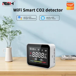 スマートCO2センサー,rsh tuya,wifi,室内換気,リアルタイムの安全性,煙探知器