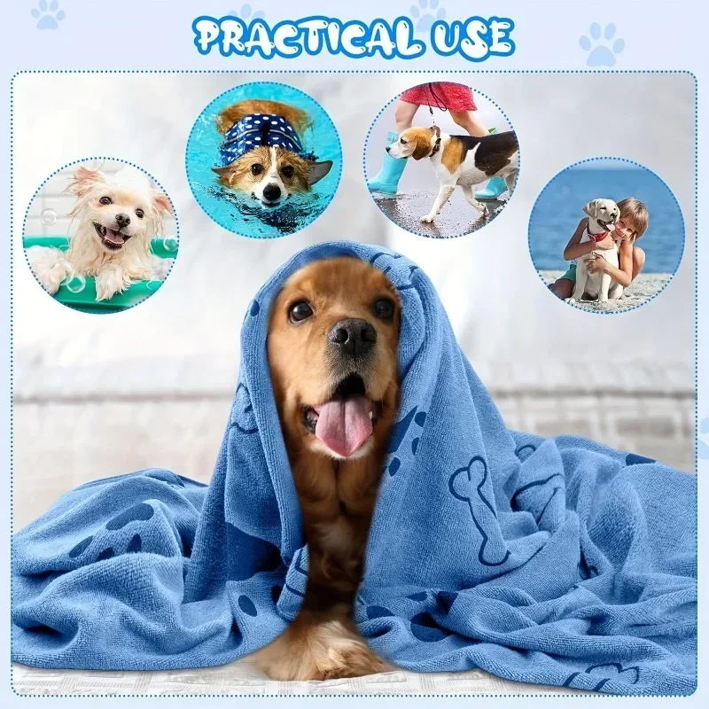 Dog Towel Drying Dog Cat Pet Towel Puppy Microfiber Quick Drying Dog Claw Bath Towel Pet Bath Products Absorbent Pet Supplies