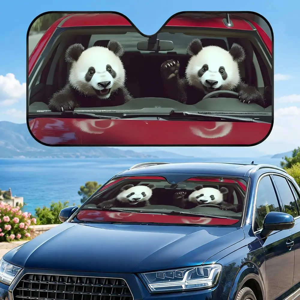 panda Sun Visor Sun Visor Car Windshield Sunshade UV Protection Reflective Foldable Heat Insulation Cover