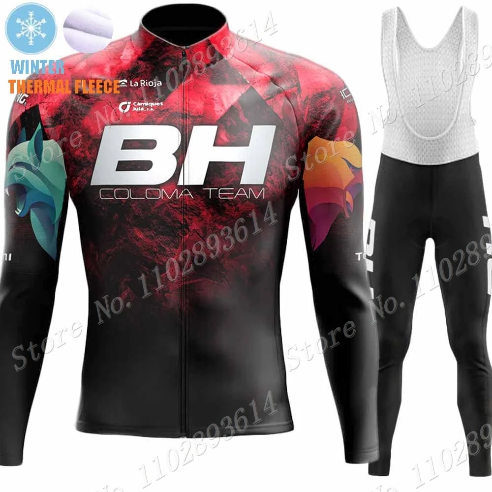 2024 BH Coloma Team Cycling Jersey Set Mens Winter Thermal Fleece Long Sleeve Clothing Suit MTB Bike Road Pants Bib Maillot