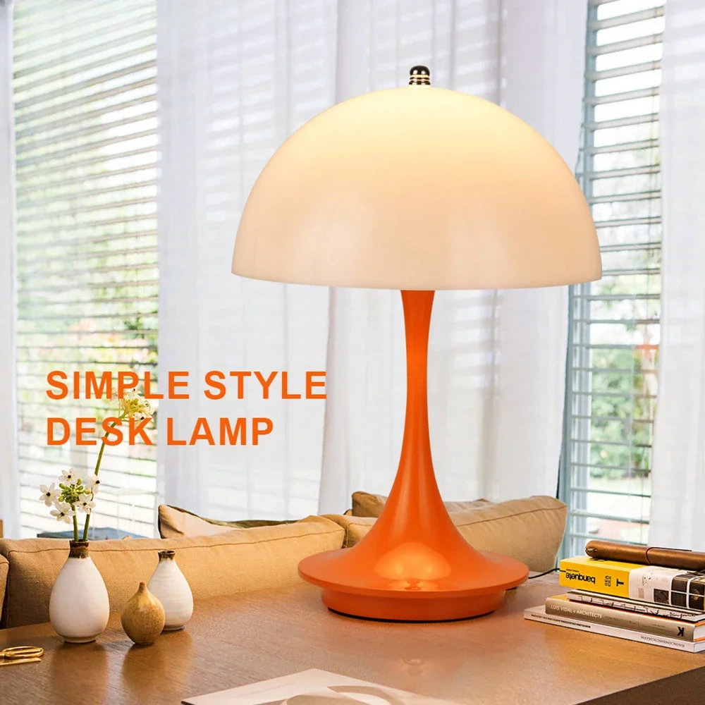 

Mushroom Table Lamp PC Luminous Lampshade Rechargeable Desk Lamp Bedroom Bedside Decorative Night Light