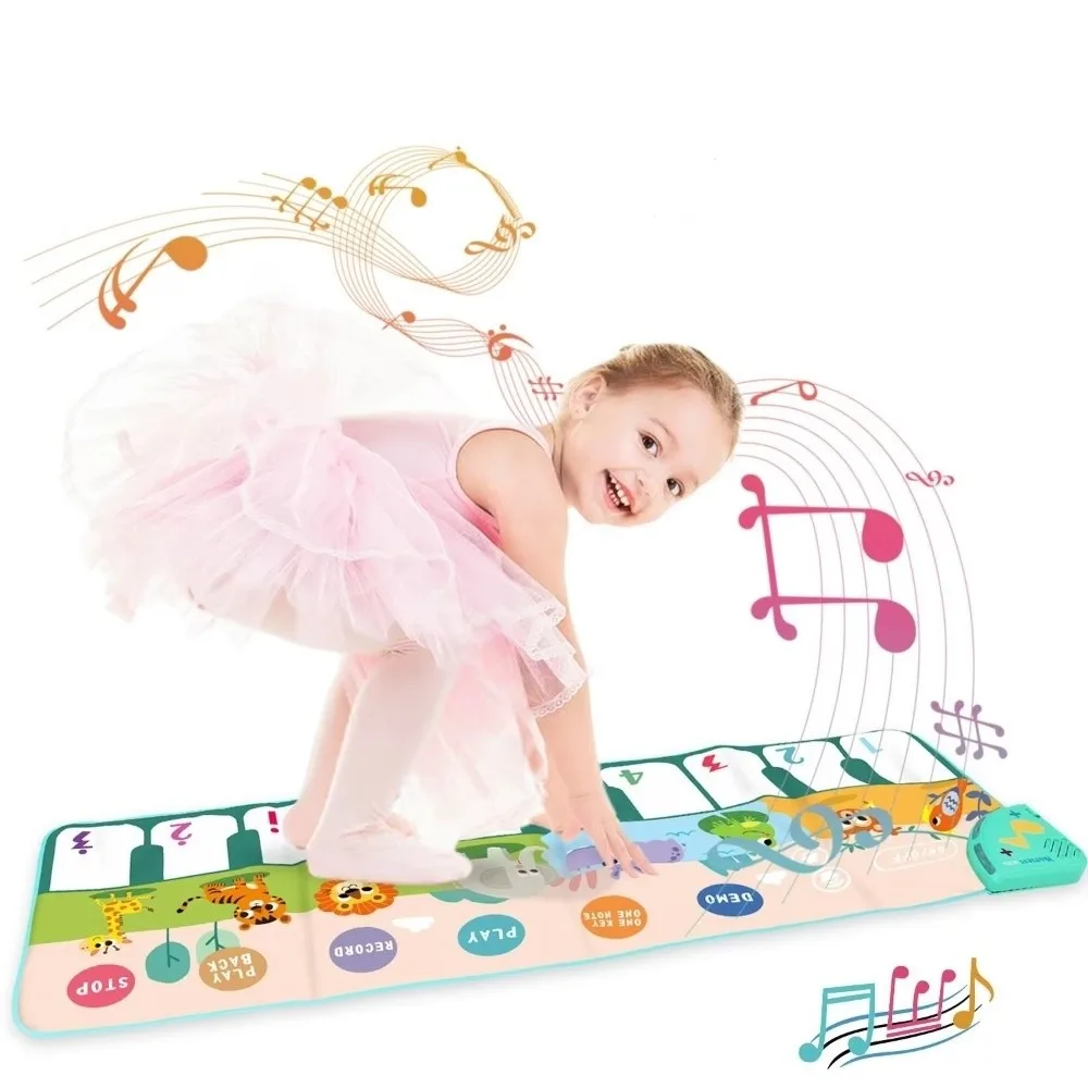 New 110*36cm Multifunctional Music Mat with 8 Animal Sounds Waterproof Music Piano Mat Toddler Floor For