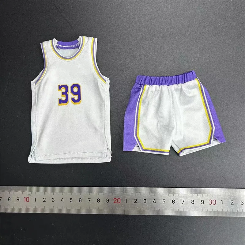 1/6 Scale Model Male Jersey No23  White Purple Basketball Clothes Set Model for 12 Inch Action Figure Accessory Player Toys Fans