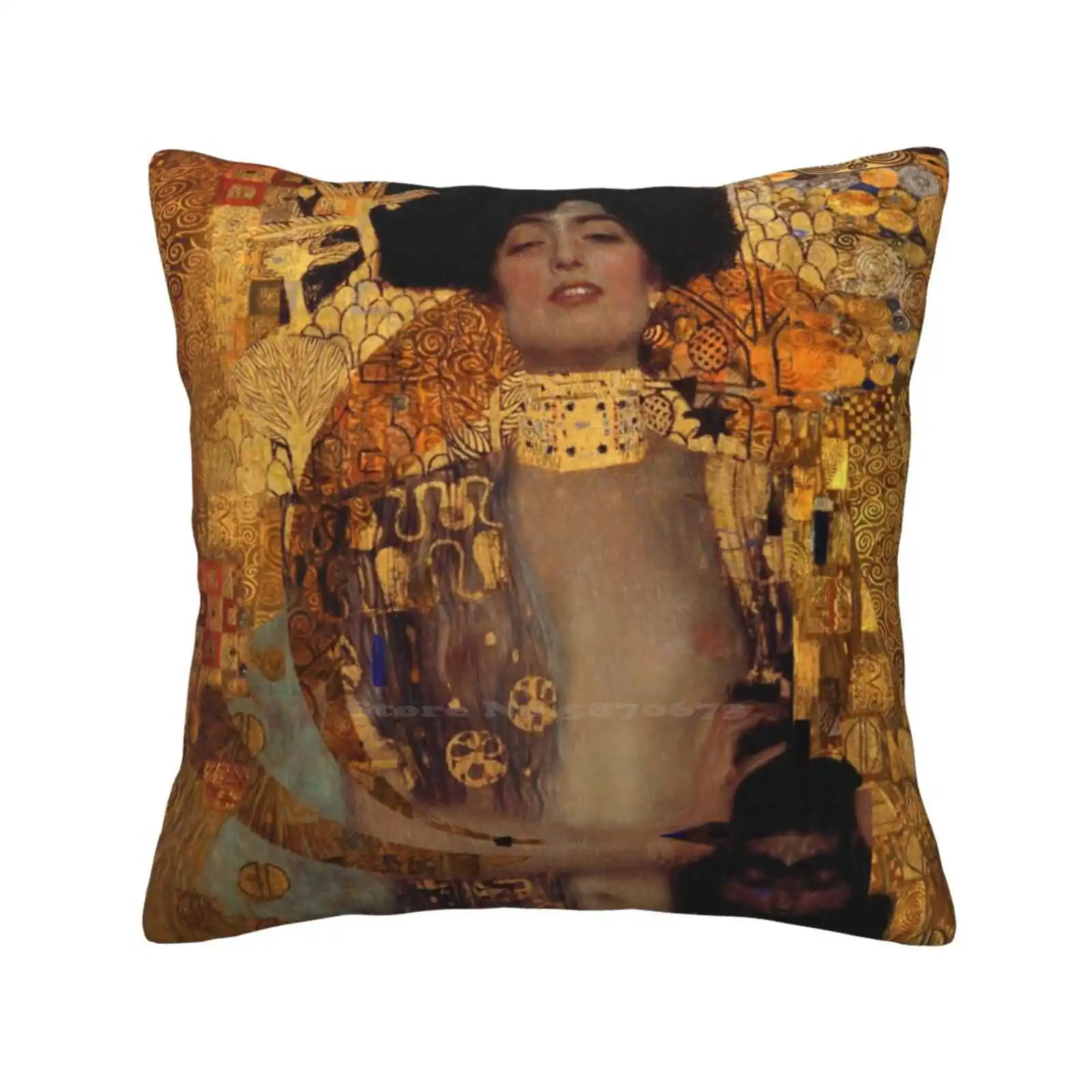 Gustav Klimt-Judith And The Head Of Holofernes Fashion Sofa Throw Pillow Cover Pillowcase Klimt Judith Klimt Gold Woman Klimt