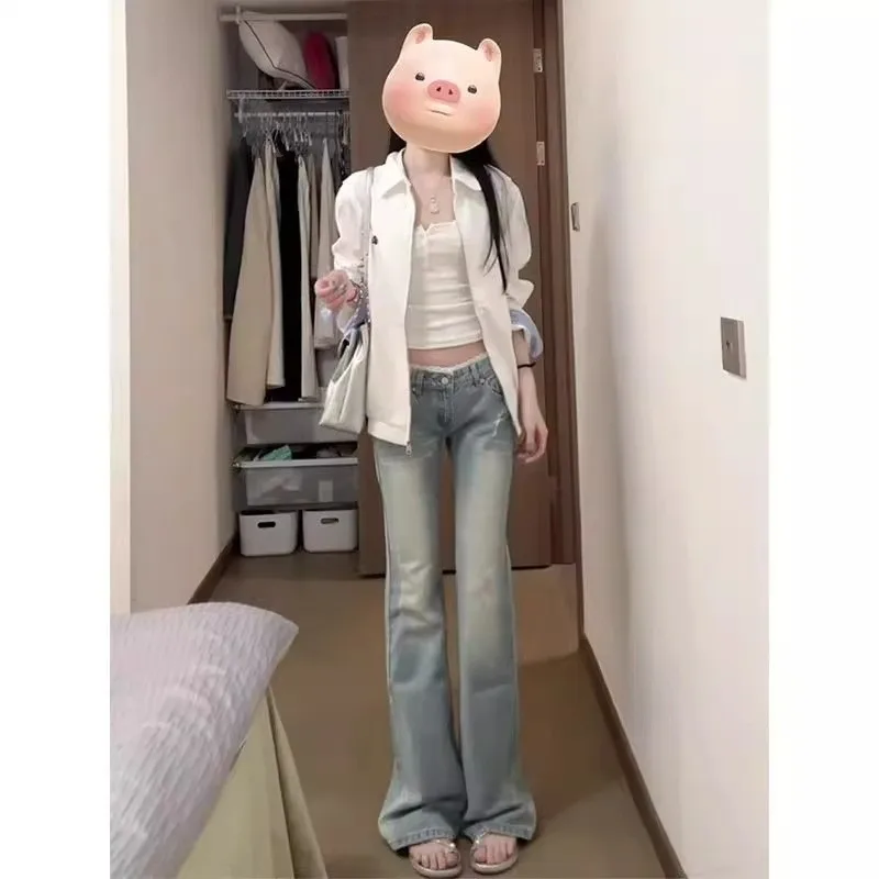 

Облегающие джинсы-клеш с высокой талией, женские летние новые эластичные рваные джинсовые брюки, хлопковые эластичные джинсовые брюки для поездок на работу