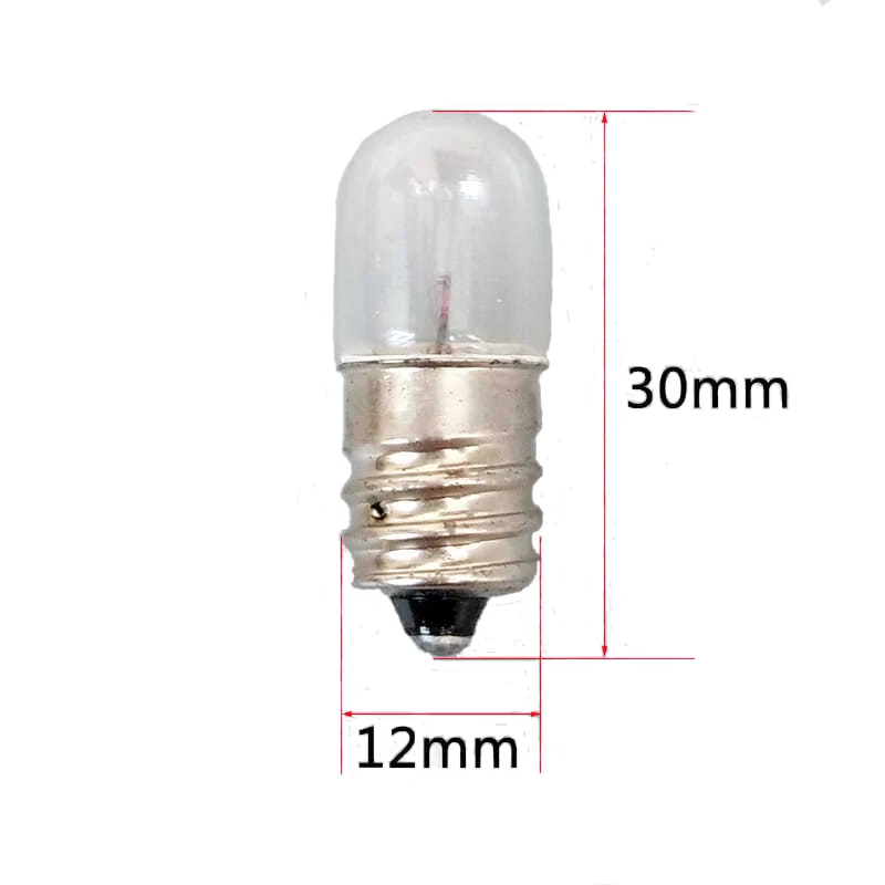 Mini lâmpada para luz indicadora, E12, 15V, 18V, 24V, 28V, 30V, 10pcs