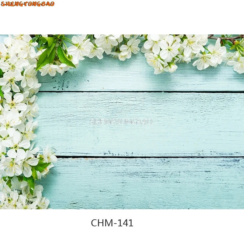 SHENGYONGBAO Digital Printed Photography Backdrops Props Flower Wood Planks Photo Studio Background CHM-13