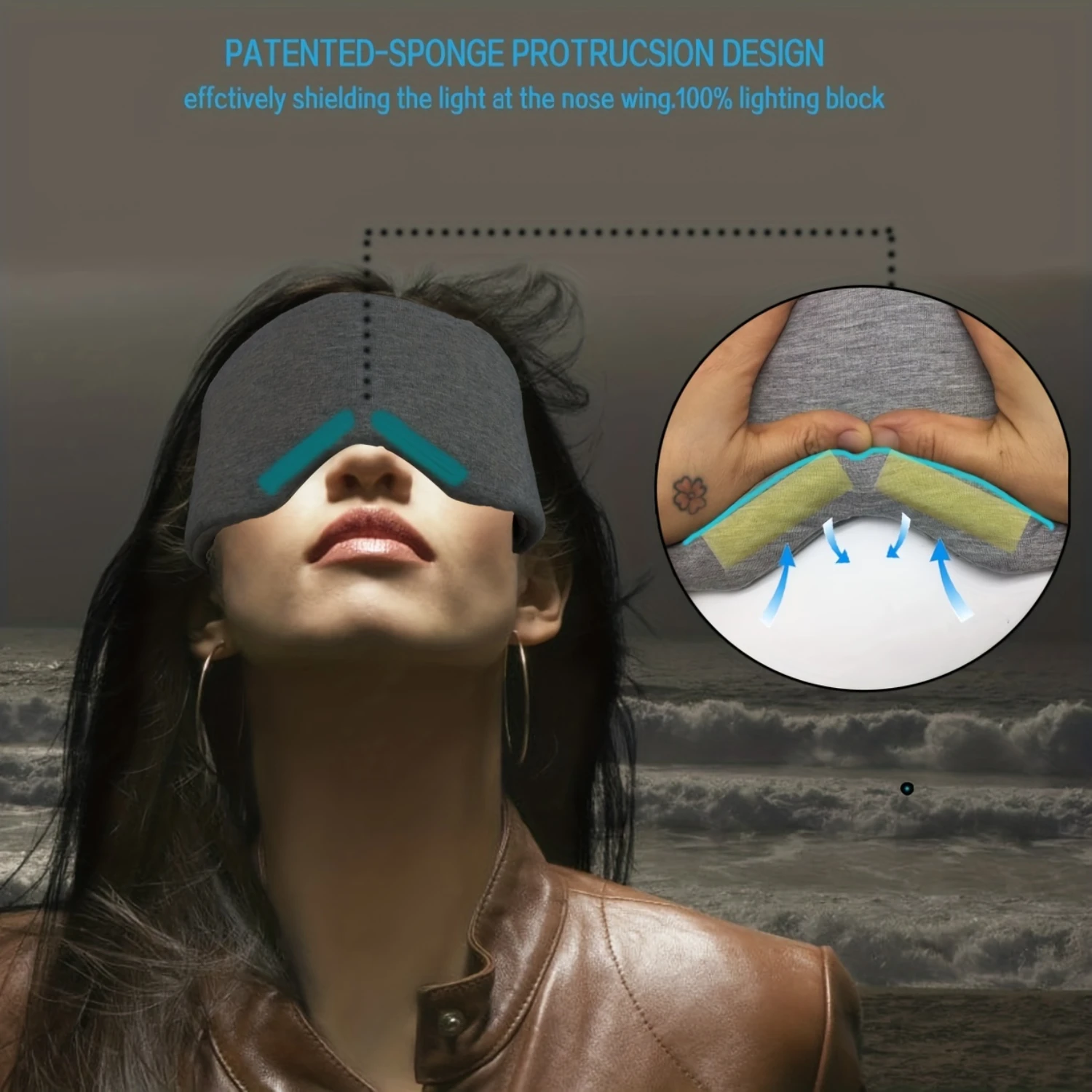 Comfortable  full coverage eye mask, suitable for sleeping on trains, airplanes, and during travel Enhypen photocard Bean bag