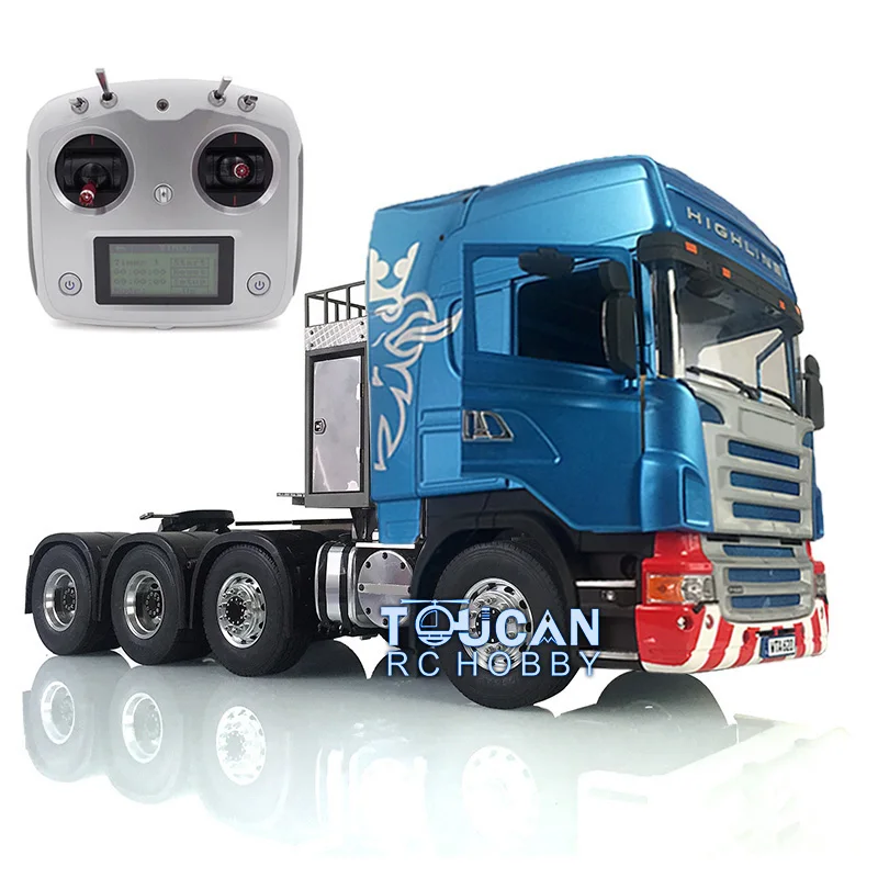 1/14 Scale LESU Metal Chassis 8*8 RC Tractor Truck Car Model Painted W/ Light Sound ESC Cabin Set Servo 540 Motor 2Speed Gearbox