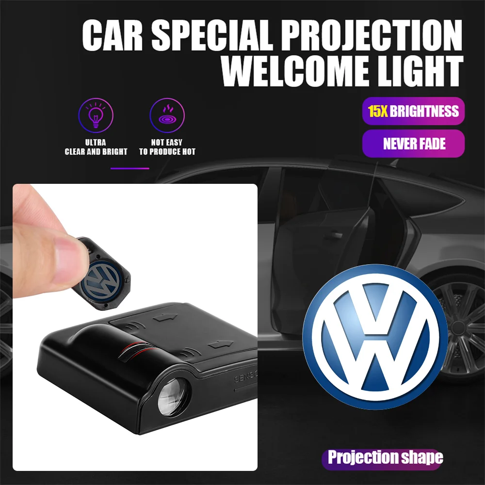 Car Led Lights Logo Universal Wireless Welcome Light For VW Volkswagen Golf 7 Passat B6 Mk4 Tiguan Scirocco GTI Car Accessories