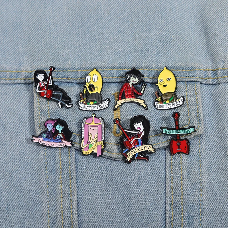 

Мультяшные Приключения Время с Финном и собакой брошь на булавке симпатичный лимонный принц Аниме Фигура эмалированная булавка на лацкан ювелирные изделия реквизит для косплея