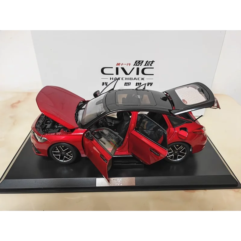 Diecast 1:18 Scale Original Dongfeng HONDA CIVIC 2023 Sport Alloy Car Model Collectible Toy Gift Souvenir Display Ornament