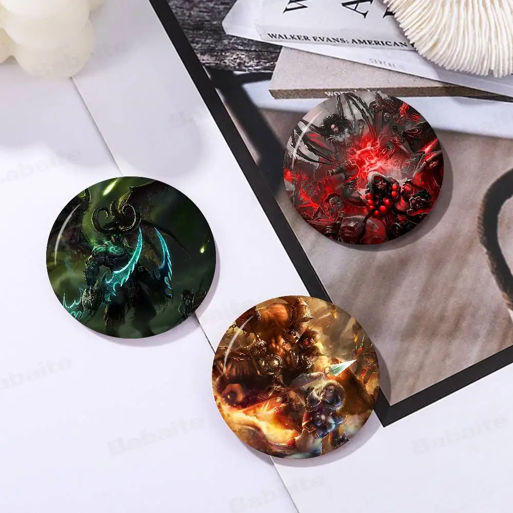 Explore the unknown W-World Of W-Warcraft Photo Brooches Creative Round Badge Gifts Pins 32/44/58mm