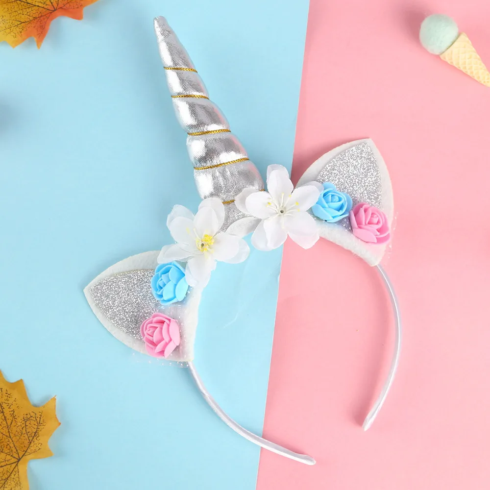 Diadema de unicornio para niños, hebilla para la cabeza para fiesta de Halloween, regalo de cumpleaños, accesorios para el cabello para bebés y niñas