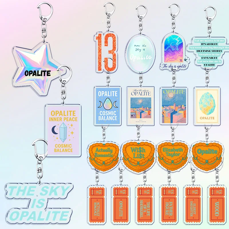 Singer Music Album Keychain Accessories Bag Car Charms Opalite The Life Is A Showgirl Keyrings Jewelry Fans Freinds Gift