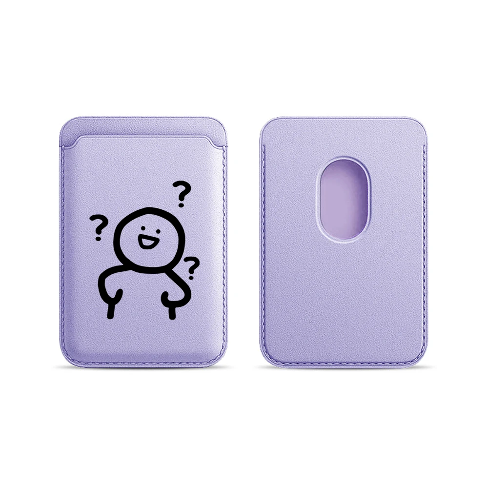 Question Mark Little Man Leder-Kartenetui Telefonkartenhalter für Magnetische Hülle Geeignet für alle iPhone Magsafe Karten-Handytaschen – Detail 8