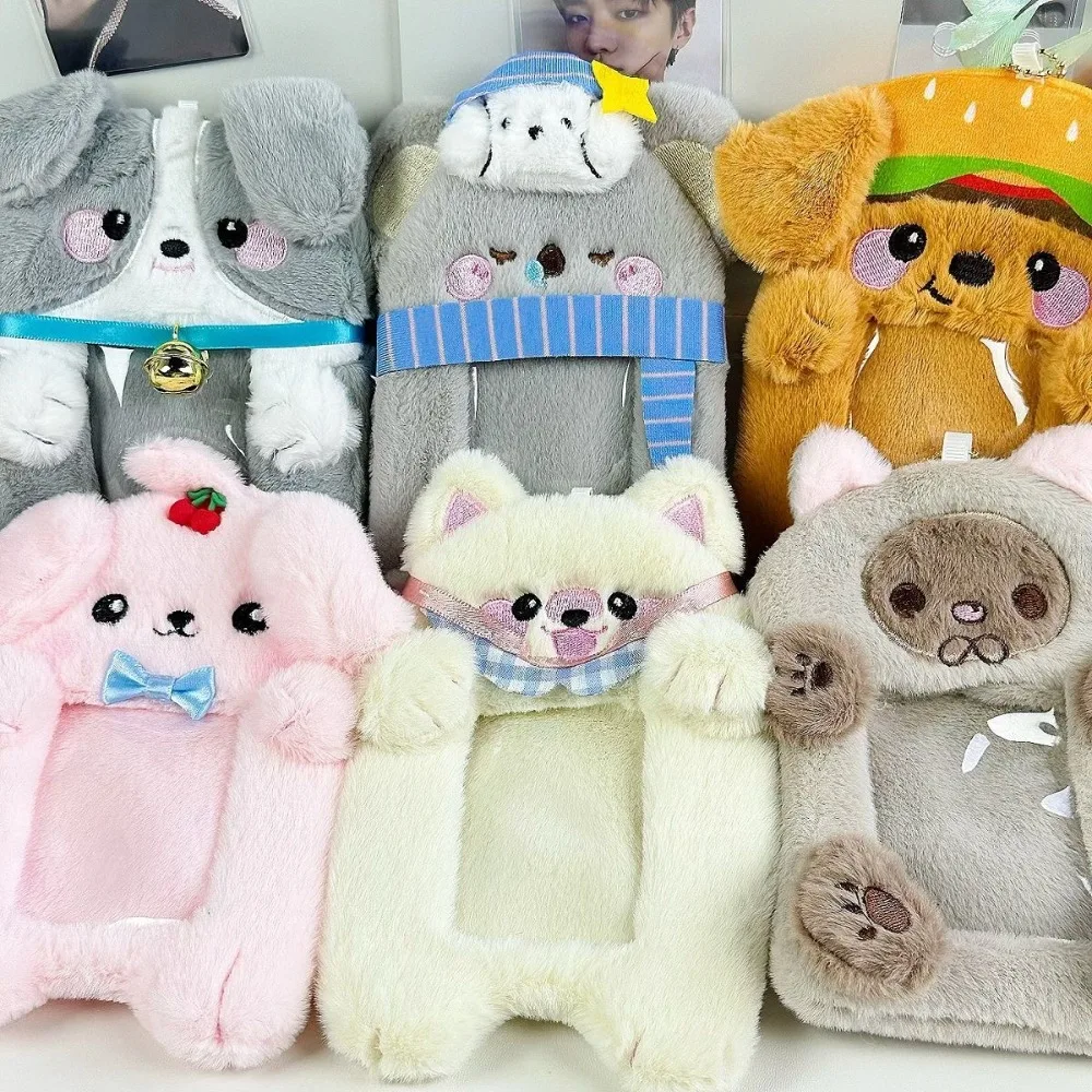 

Cartoon Animals Card Protective Sleeve Hamburger Puppy Christmas Tree Bus Card Holder Korean Style Plush Protective Case Outdoor