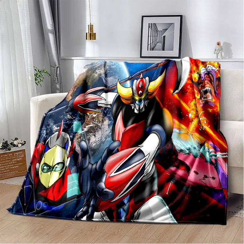 

UFO Robot Grendizer Anime cartoon Soft Plush Blanket,Flannel Blanket Throw Blanket for Living Room Bedroom Bed Sofa Picnic kids