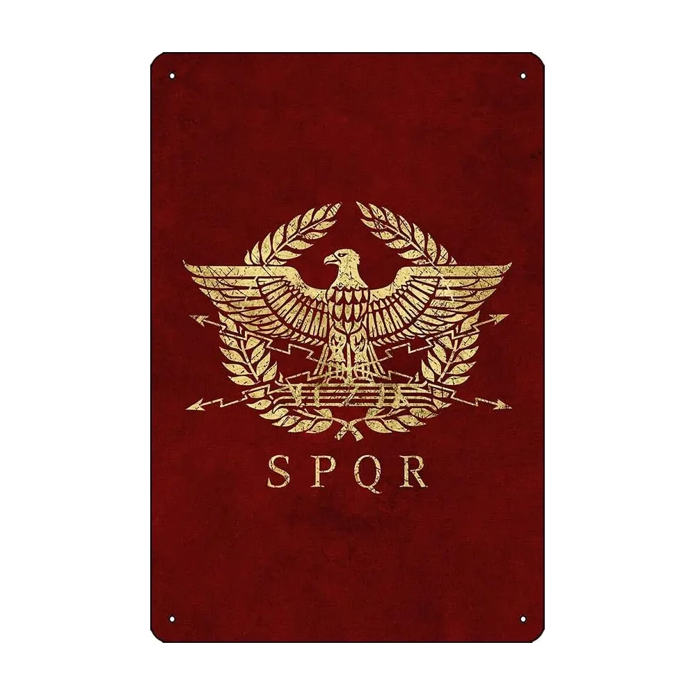 Spqr Roma Empire Metal Sign Painting Designs سينما جدار ديكور Spqr Roma Tin Sign Poster #1