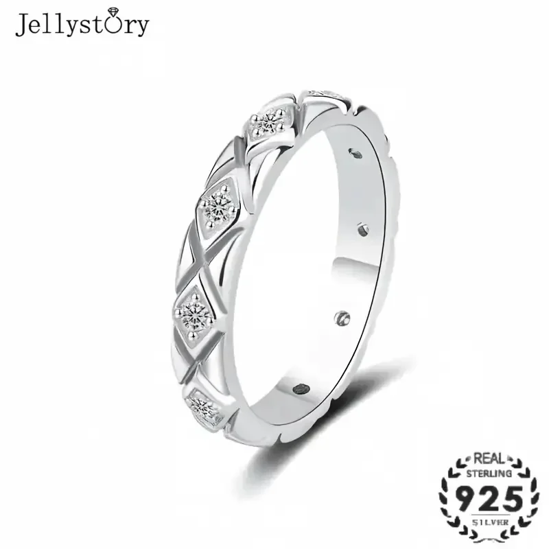 Best-Selling 925 Silver Moissanite Diamond Pattern Ring Full Diamonds Exquisite Fashion Versatile Moissanite Jewelry Gift