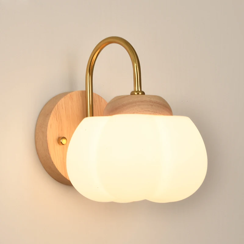 

Настенный светильник для спальни, прикроватная лампа, кремовый ветер, фон для гостиной, настенный светильник в стиле ретро, новая японская хлопковая лампа