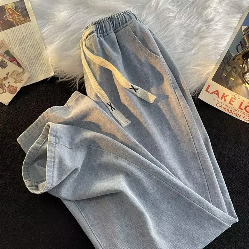 

Повседневные мужские джинсы прямого кроя, молодежные универсальные свободные брюки с широкими штанинами, удобные, для весны и осени, на каждый день, базовые, стильные