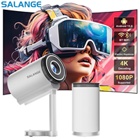 Salange X5 Mini Projector with Built-in Adjustable Stand Physical 720P Support 1080P Android Smart Beamer with Wifi Bluetooth