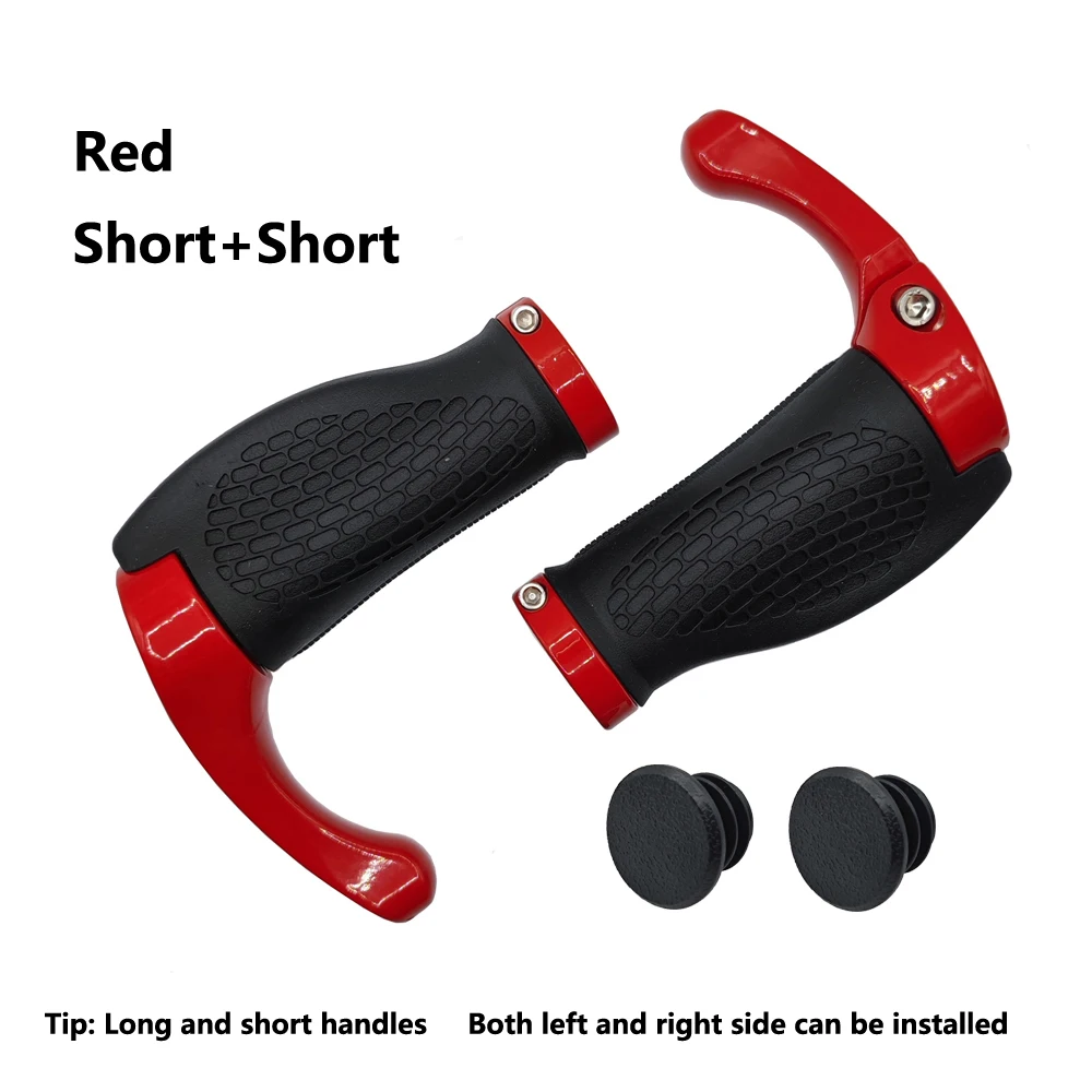 1 Paar Fahrrad-Lenkergriffe, lang und kurz, ergonomisch, rutschfest, mit Griffabdeckung und Lenkerenden, Griffe, MTB-Fahrradzubehör – Detail 23