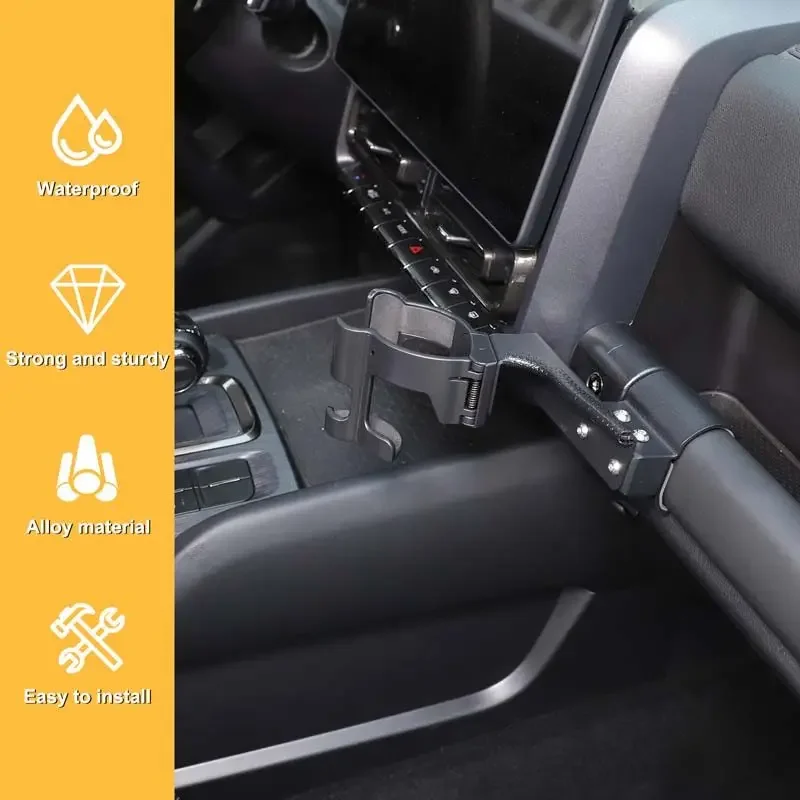 Passenger Assist Handle Cup & Phone Holder Car Accessories For Haval H9 2024+ | Carbon Steel | No-Drill Mount