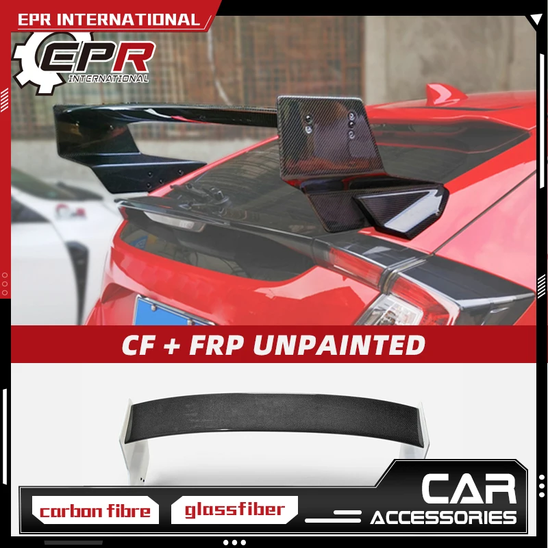 

For Honda Civic Typ-R FK7 FK8 2017+ Type M Carbon Fiber Blade + FRP Unpainted Rear Trunk Spoiler Wing Diffusers Lip Bodykits