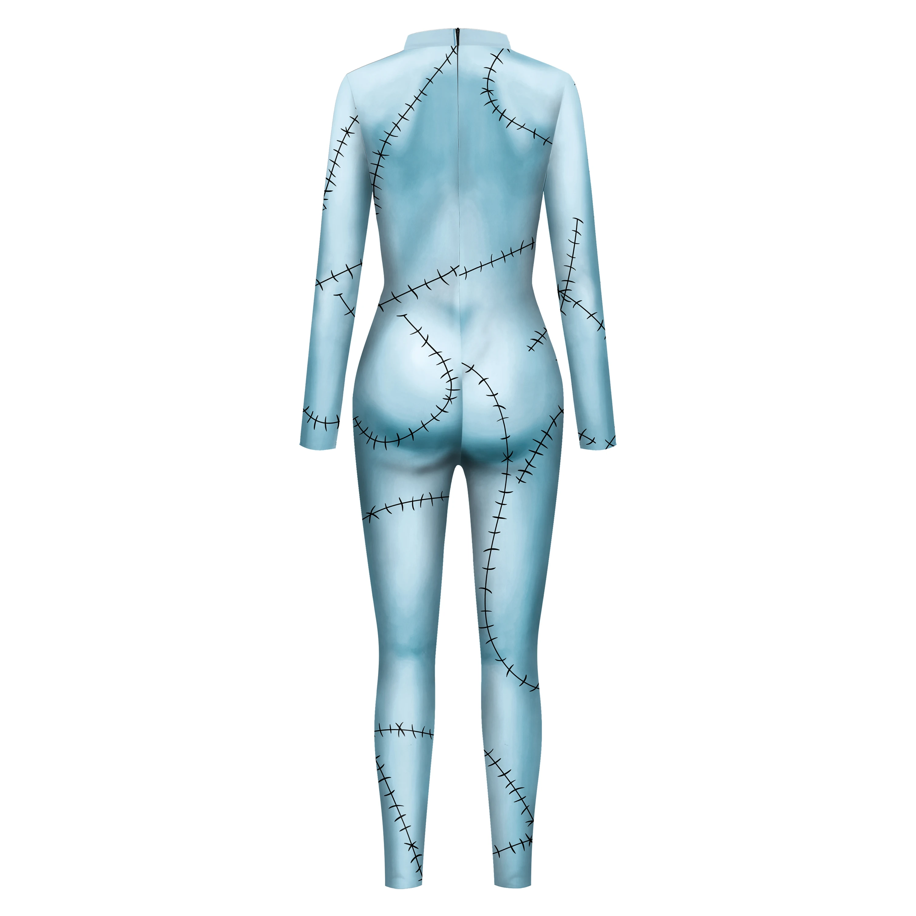 Cosplay Film Nightmare Christmas Sally Kleid Leggings Set Zentai Bodysuits Damen Gruselige Sally Verkleidung Halloween Party Kostüm – Detail 5