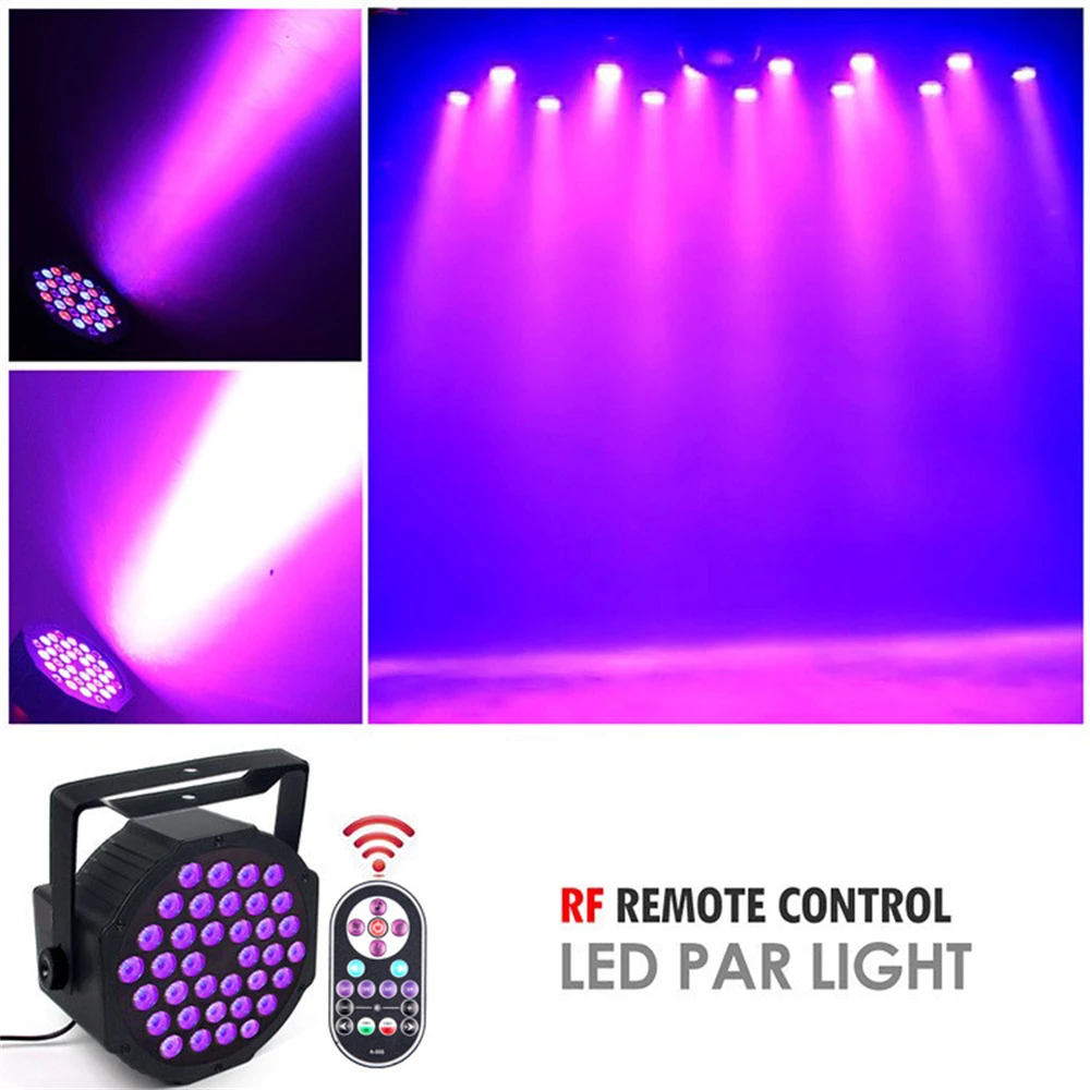 12/18/36leds par luz dj discoteca efeito de palco uv luz com dmx512 para o natal casamento aniversário festa em casa iluminação decoração