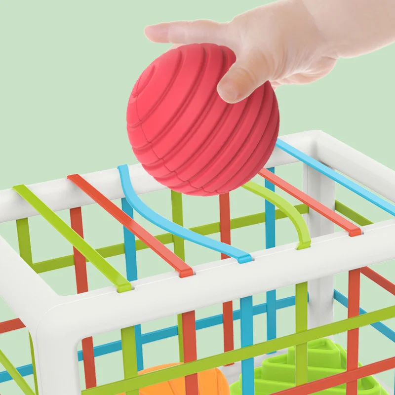 Montessori Kleurrijke Vorm Blokken Sorteren Game Baby Motor Vaardigheid Tactile Leren Educatief Speelgoed Voor Kinderen Bebe Geboorte Gift