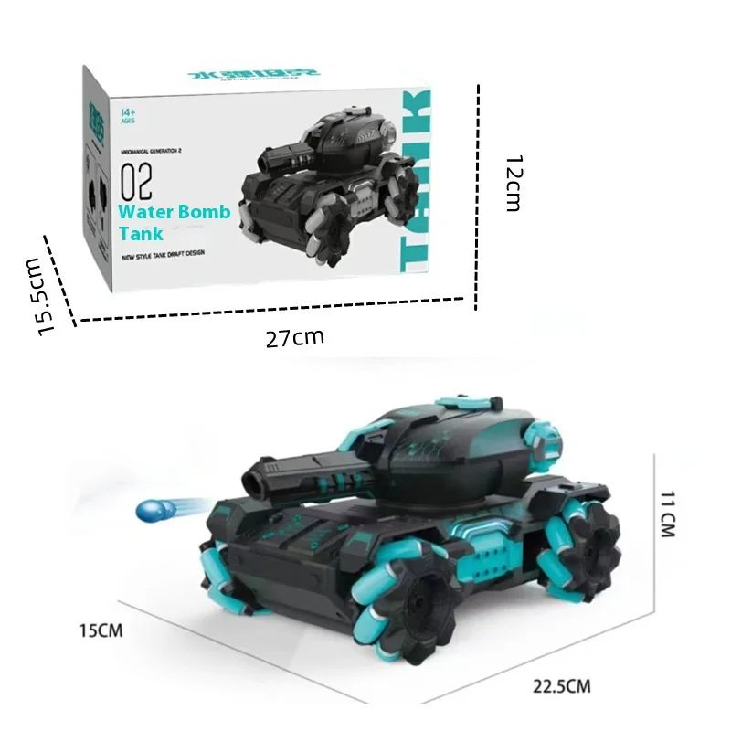 Chłopiec Gest Zdalnie sterowany czołg Zabawkowy samochód Ręcznie sterowana bomba wodna Zdalnie sterowany samochód Ładowanie Pojazd terenowy z