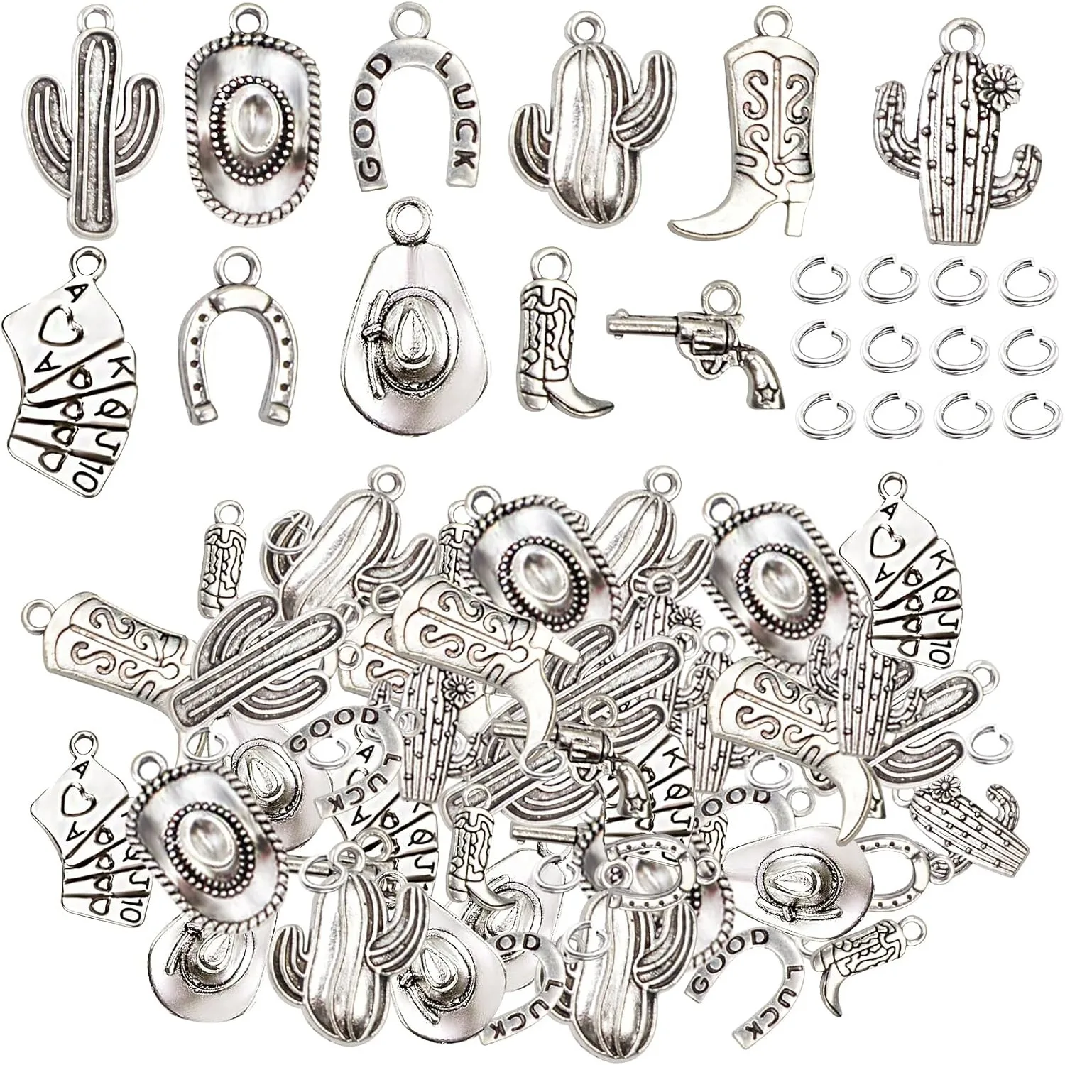 

100 грамм вестерн ковбо ковги подвески античное серебро смешанные ковбойские сапоги шляпа подкова висячие подвески для DIY ожерелье серьги