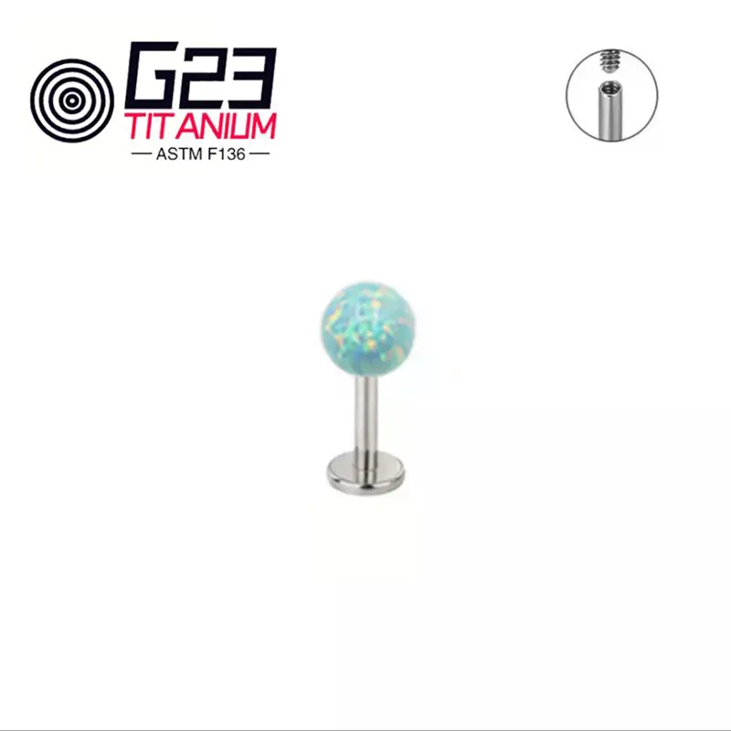 New G23 ASTM F136 Titanium Opal Earrings Nose Stud Piercing Jewllery For Women