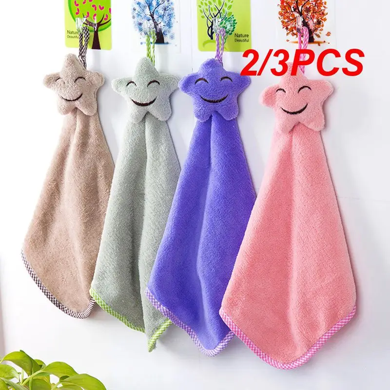 2/3PCS Hand Towel Convenient Hanging Design Adorable Star Print Easy To Hang Top-rated Multipurpose -trend Hanging Star Cute