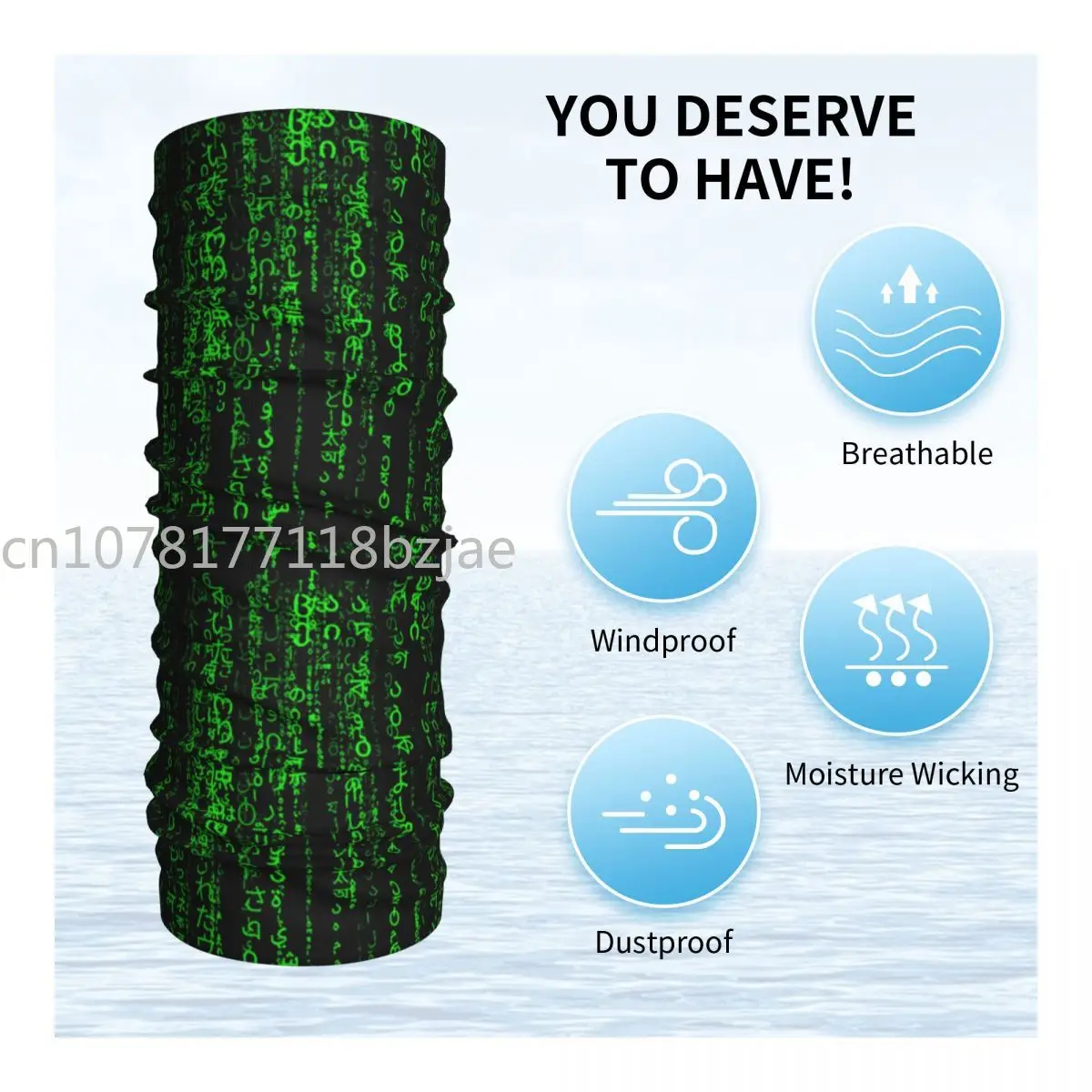 Matrix Green Code Secret Bandana Neck ghetta per sci caccia donna uomo Wrap sciarpa programmatore di pirati codifica passamontagna Warmer