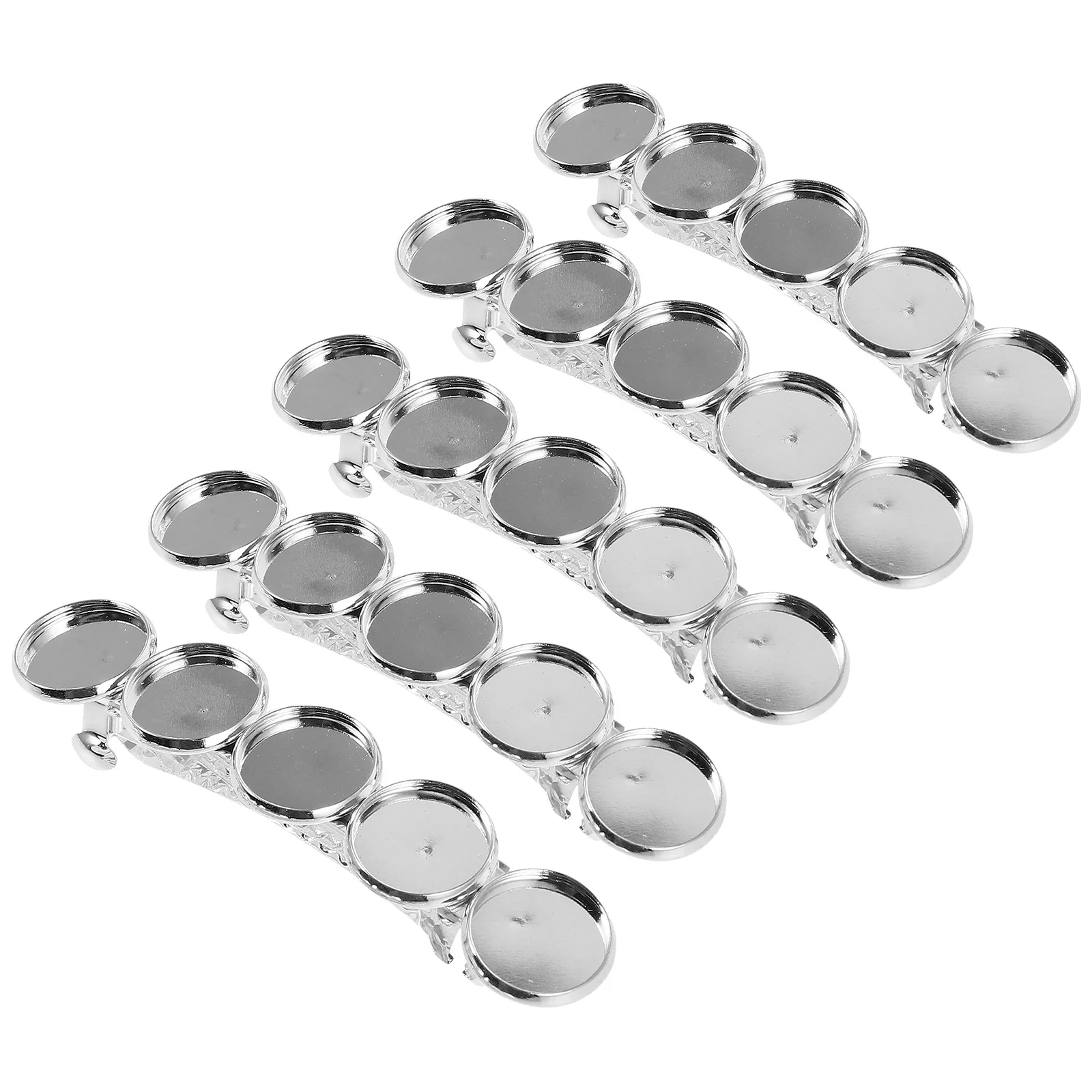 5Pcs Hair Clip Bezel Tray Round Blank Base DIY Hair Clip Making Tray Jewelry Clamp Accessories Jewelry Bezel Base
