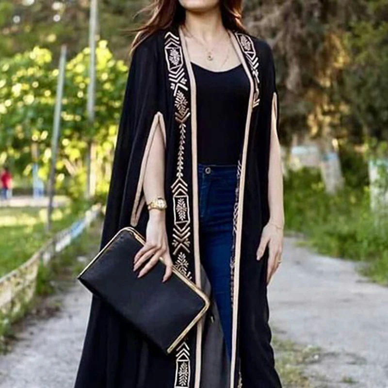 Elegant Long Coat for Saudi Arabia Women Floor-Length Straight Prom Party Gala Special Events Wedding Evening Dresses 2024