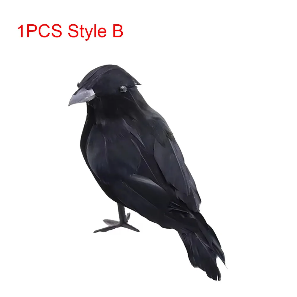 Halloween-Dekorationen, schwarze Krähe, Simulation gefälschter Rabenvogel-Requisiten, Halloween-Spukhaus, Garten, Hofdekorationen im Freien – Detail 9