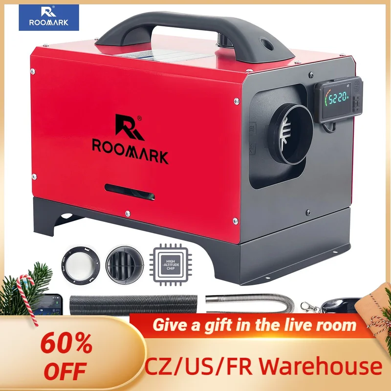 

ROOMARK-Diesel Air Heater, All in One Car Heater with LCD Thermostat Monitor, Remote Control for Truck, Boat, RV Trailer, 5 KW,