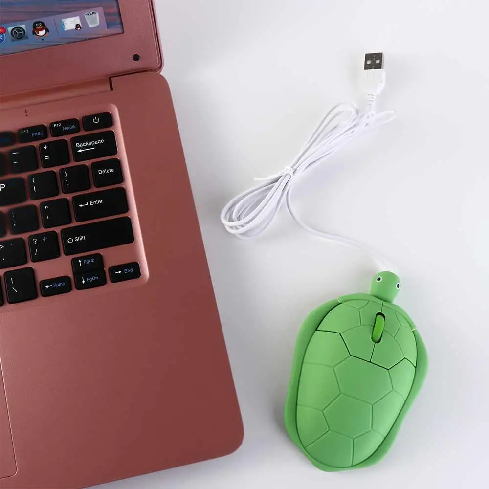 1200DPI Green Turtle Wired Mouse 3.6inch Button 3.6 Feet Cable Turtle Wired Mouse Creative Cute Green Turtle Shape Mice