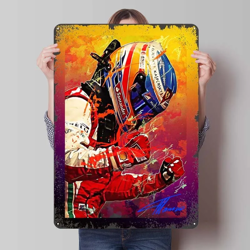 Fernando Alonso Tinplate Signs Sports Poster Home and Decoration Living Room High Quality Metal Sign for Wall Art Decoration