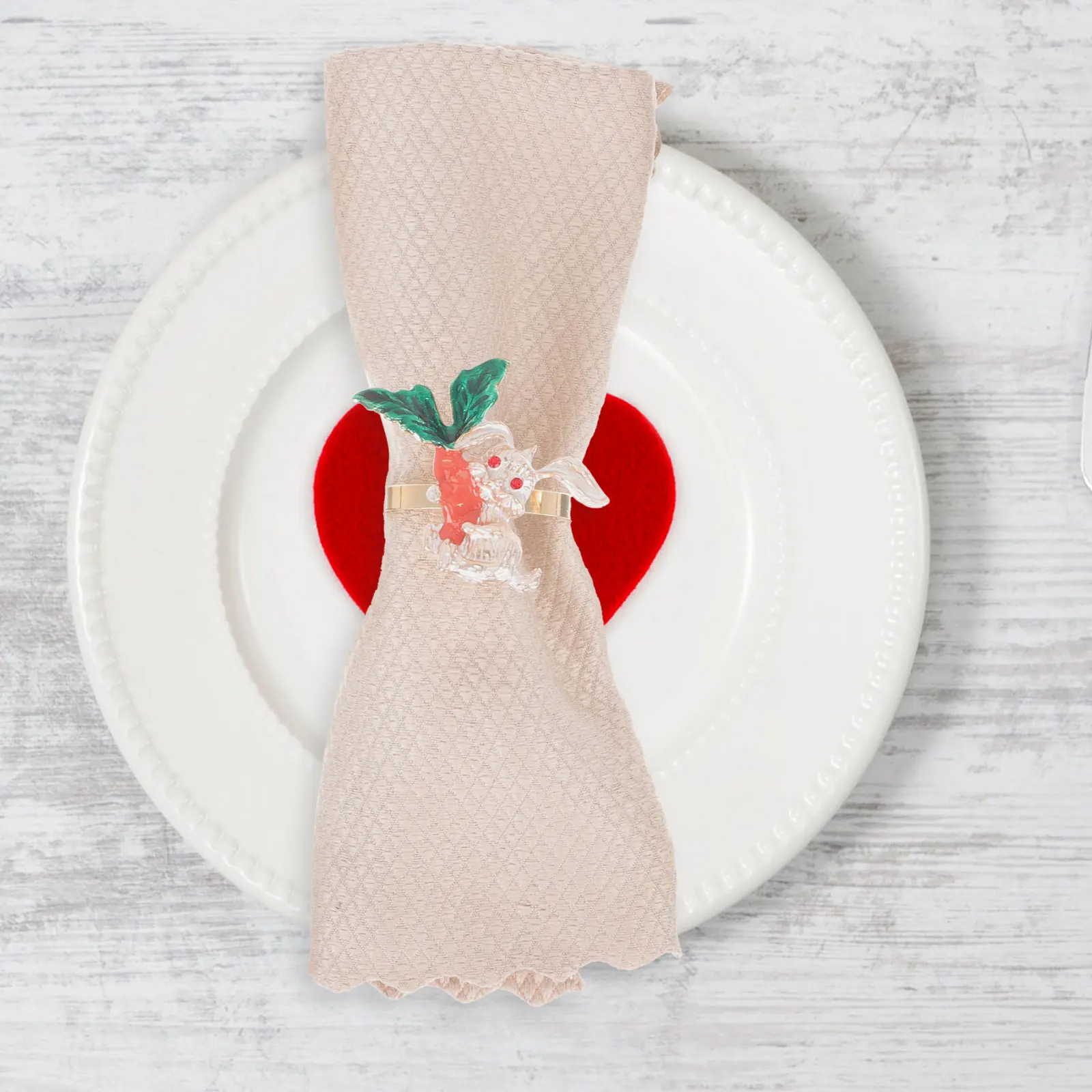 

6Pcs Easter Bunny Napkin Rings Metal Napkin Holders Festive Table Decoration Spring Party Dining Accessories Easter Party Decor