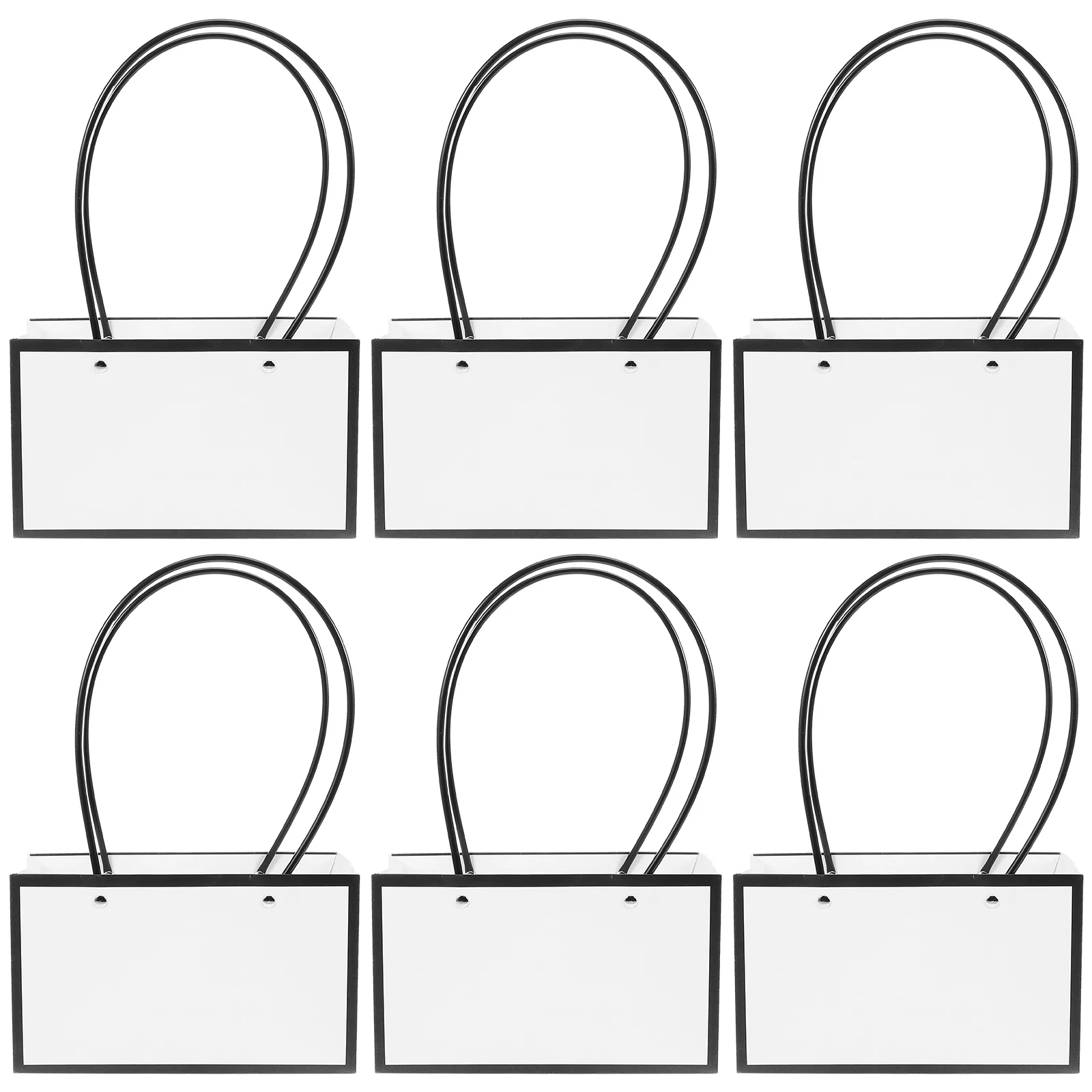 

6pcs Paper Flower Basket Waterproof Large Gift Bags with Handles Reusable Floral Container Bouquet Packing Bags
