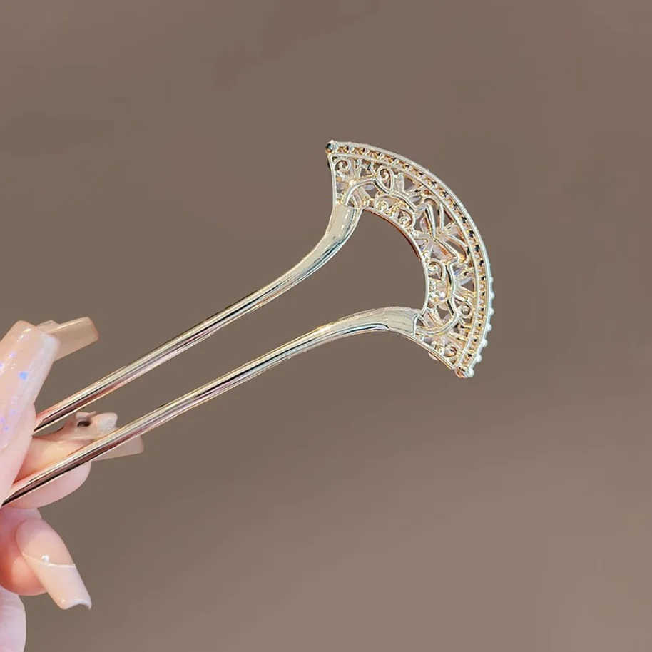 Metall-U-förmige Haarstäbchen mit Perlenquaste, Haargabel, Haarspange, französische Haarnadeln, Haaraccessoires für Damen und Mädchen, Haarschmuck, Styling-Tool – Detail 10