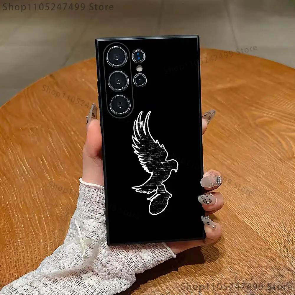 밴드 H-할리우드 U-언데드 폰 케이스 삼성 S 25,24,23,22,30,21,10,9,울트라,플러스,라이트,FE,4,5 G 블랙 소프트 케이스